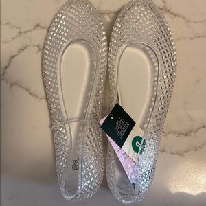 WILD FABLE | Isabella | Clear  Crystal | Jelly Ballet Flats |